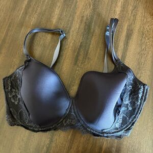 Simone Perele Dark Gray Lightly Padded 38DD Lace Trim Full Figure